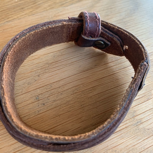 Braided brown leather wrap bracelet - Picture 4 of 4